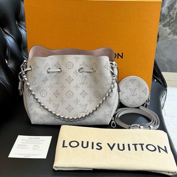 Louis Vuitton Bella Bucket Bag M57536 Brume Gray/Pink SOLD OUT like NEW - Picture 2 of 15